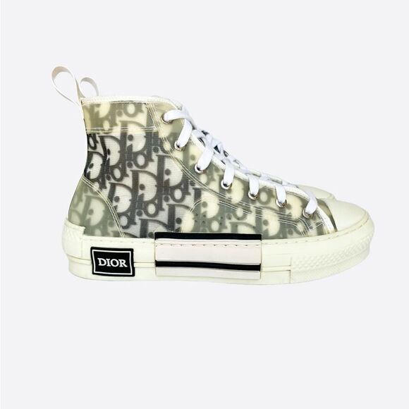 Dior Oblique Black & White B23 High Top Sneaker - Picture 4 of 14
